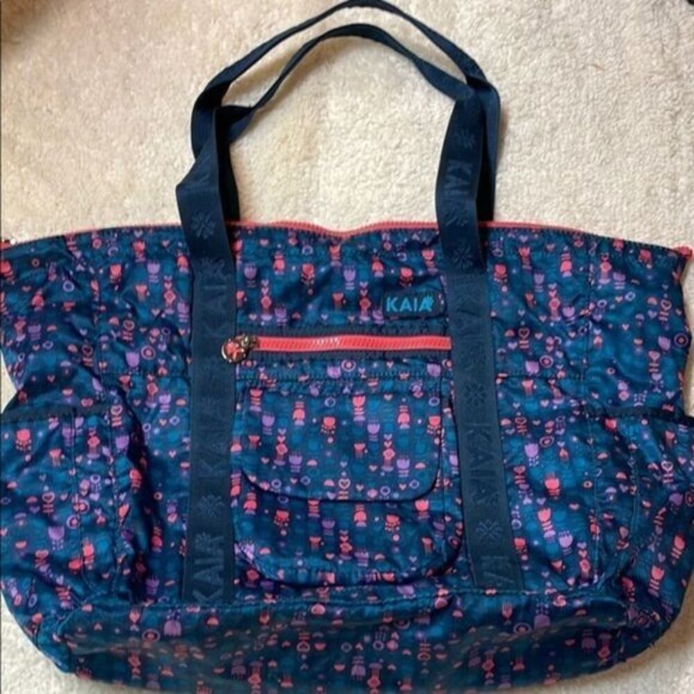 Kaia Women Tote Weekender Bag Navy Blue/Purple/Pink